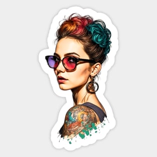 Captivative Inked Lady Sticker